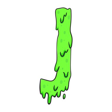 Sümüksü yeşil G harfi yapışkan, damlayan çizgi film tarzında. Eğlenceli, ürkütücü ve iğrenç yaratıcı tasarım Cadılar Bayramı, oyunlar, posterler, ürkütücü çocuk projeleri ve balçık temalı içerik için mükemmel..