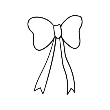 El çizimi hipster retro papyonu. Çizgi film çizimi.