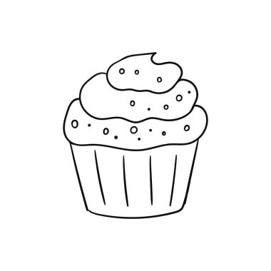 Elle çizilmiş karalama tarzı tatlı, şekerli ve şekerli..