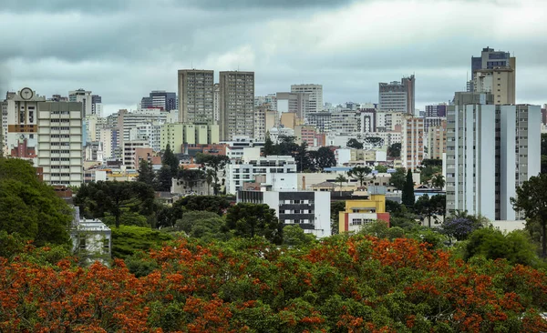 Город Куритиба Столица Штата Паран Южная Бразилия Слегка Облачный День — стоковое фото