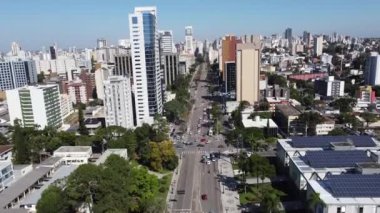 Brezilya 'nın güney bölgesindeki Paran eyaletinin başkenti Curitiba' nın insansız hava aracı.