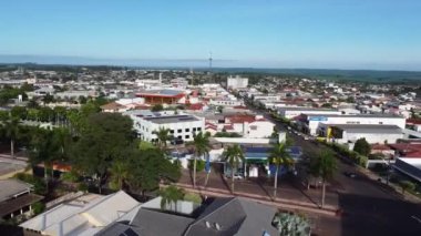 Brezilya 'nın Paran eyaletinin orta doğu bölgesinde yer alan Goioere şehrinin insansız hava aracı..