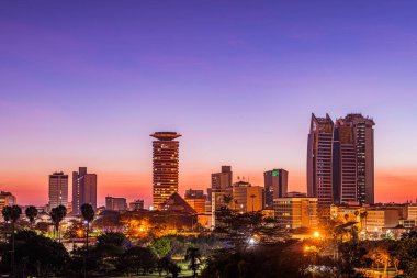 Nairobi Şehri Kenya Başkenti Doğu Afrika Şehir Manzarası Skyline Gökdelenleri Modern Şehir Uzun Binaları