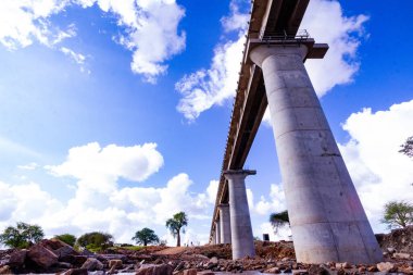 Mombasa-Nairobi Standard Gauge Railway, completed in 2017, was built as the first phase of the Kenya Standard Gauge Railway. It is a standard-gauge railway in Kenya that connects the large Indian Ocean city of Mombasa with Nairobi, country's capital clipart