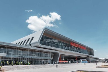 Moskova, Rusya - Ağustos 0 2, 2 0 1 9: 00 Yeni Yeverinburg Stadyumu. Ana terminalin