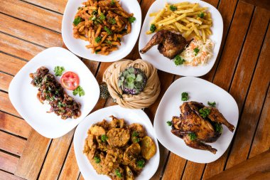 Yemek seti, mutfak, üst manzara, yakın çekim -