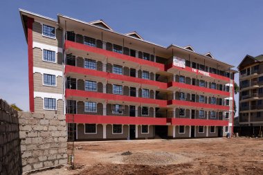 Yeni bir apartman inşaatı. yeni konut binası