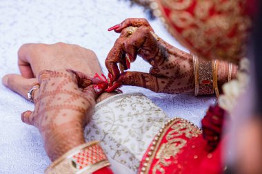 Gelin ve damat elleri düğün töreninde