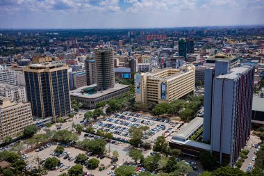 Buenos Aires 'teki şehir merkezindeki binaların manzarası
