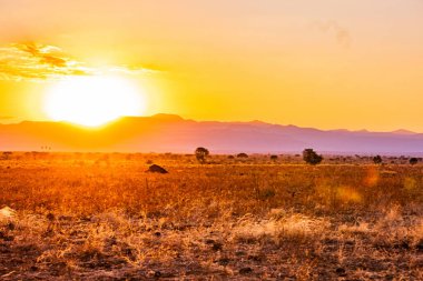 Dağlarda güzel bir gün batımı