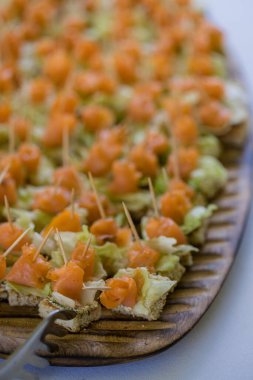 Somon ve avokadoyla nefis taze bir kanepe.