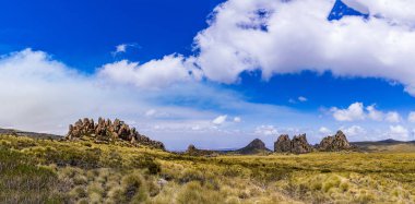 Tenerife adasındaki volkanik kayanın panoramik manzarası, İspanya 'daki kanarya adaları.