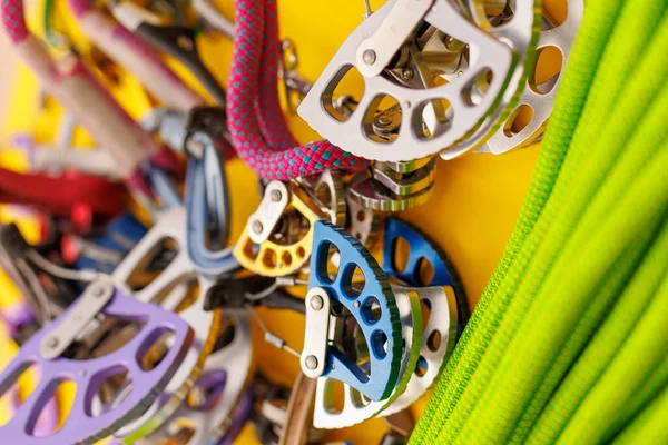 climbing equipment. Camalot and rope. equipment for organizing insurance during mountaineering. mountaineering and climbing.
