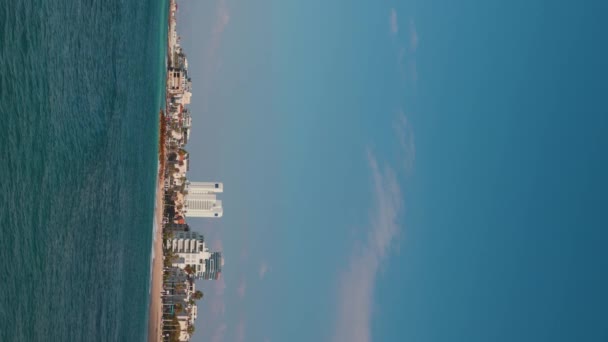Senkrechtschuss Strand Von Haifa Schöne Stadtlandschaft Und Bat Galim Strand — Stockvideo