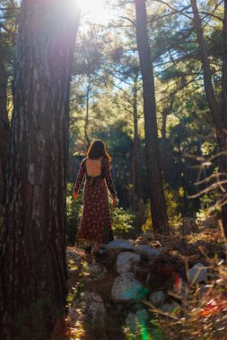Doğayla baş başa bir kız. Doğal manzaraların arasında genç ve güzel bir kız. Genç ve güzel bir kız ormanda ağaçların arasında dans edip şarkı söylüyor..