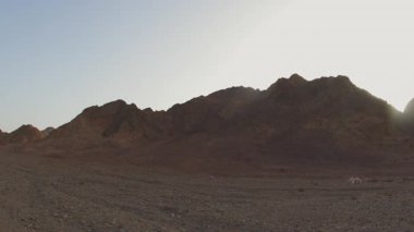 Eilat yakınlarındaki Gai Avud Kanyonu, çölde yürüyüş. İsrail 'de turizm ve seyahat 