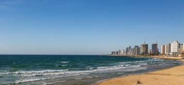 Tel Aviv şehir ve sahil manzarası çok güzel. İsrail seyahati. Tel Aviv, İsrail