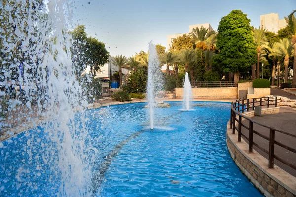 Beautiful Fountains City Park Rishon Lezion Israel Summer Evening — Stock Photo, Image