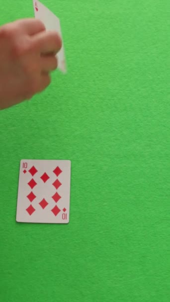 Close Cards Game Black Jack Player Wins — Stock Video