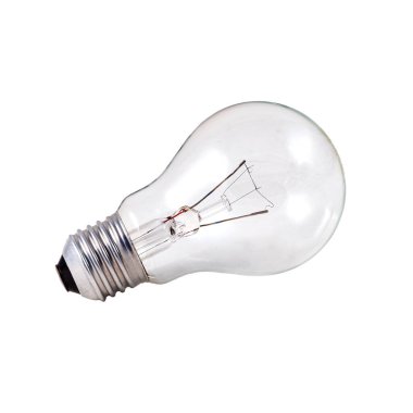 Tungsten lambası beyaz üzerine eğilmiş.