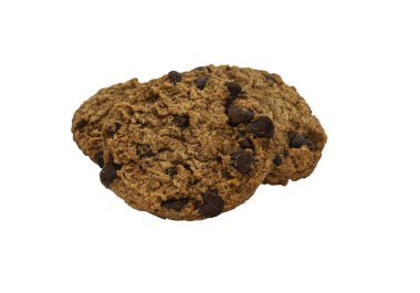 Lezzetli bir yığın içinde üç çikolatalı kurabiye.