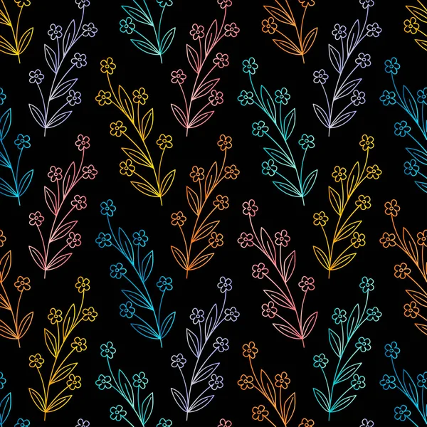 Modèle Floral Vectoriel Coloré Sans Couture Dessiné Main — Image vectorielle