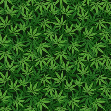 El yapımı marihuana yapraklarının kusursuz vektör deseni