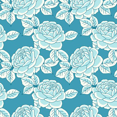 Mavi şakayık çiçeğinin elle çizilmiş kusursuz vektör çizimi