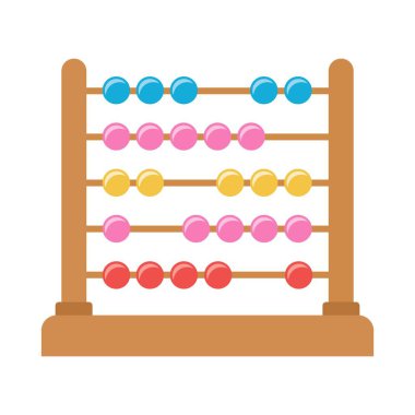 Beyaz arkaplanda renkli abaküs tasarımı
