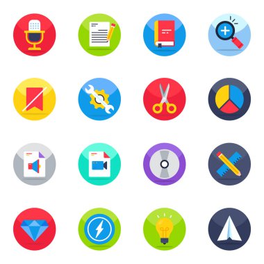 Ui Teknoloji Düz Simgeler Paketi