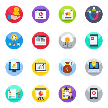 Seo Düz Simgeleri Paketi 