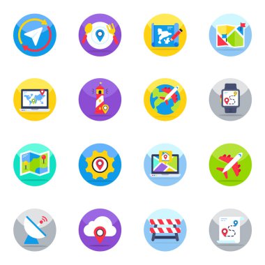 Konum Düz Simgeleri Paketi 