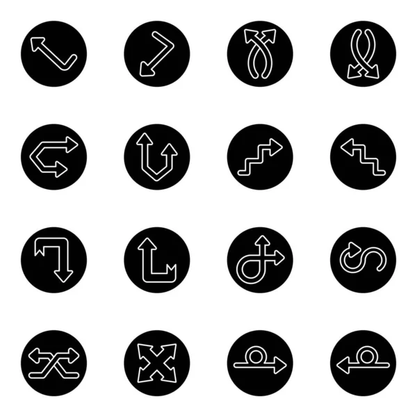 Pack Arrows Solid Icons — Stock Vector