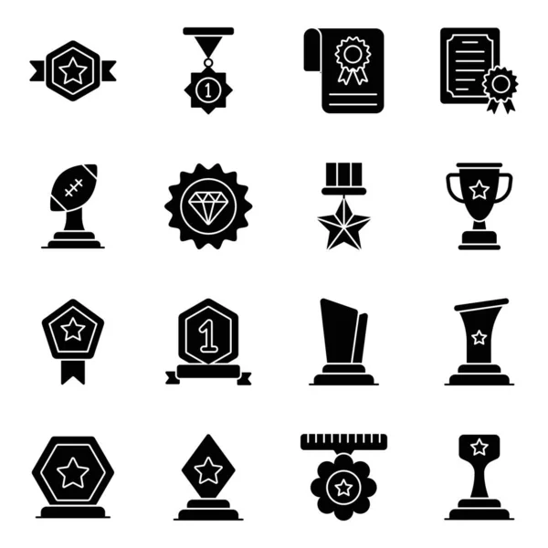 Pack Awards Solid Icons — Stockový vektor