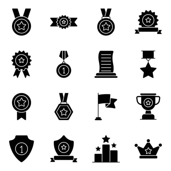 Pack of Awards Solid Icons 