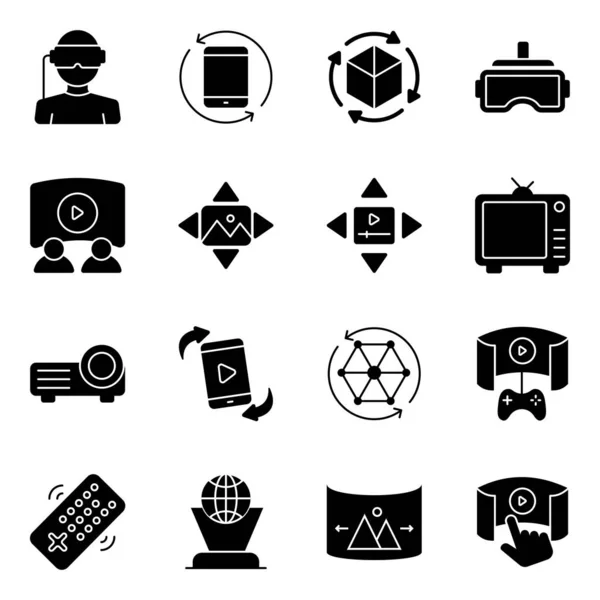 Solid Icons Csomagolás — Stock Vector
