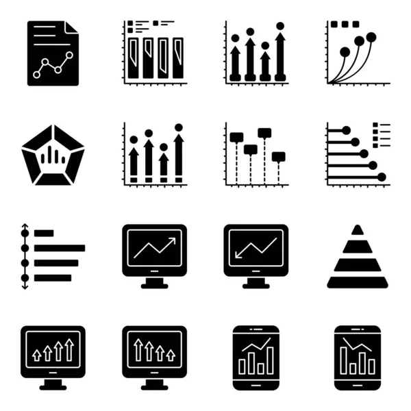 stock vector Pack of Graphs Flat Icons