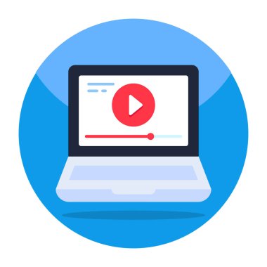 Flat design icon of online video 