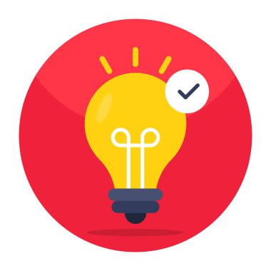 Doğrulanmış fikrin kavramsal düz tasarım simgesi 