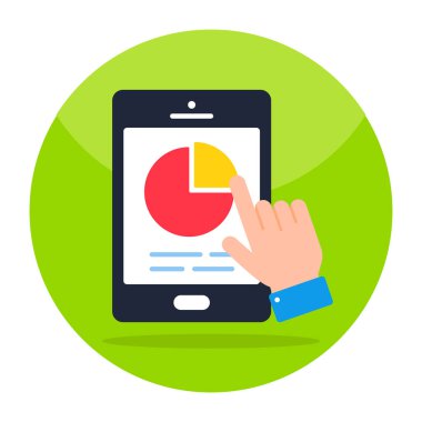 Mobil istatistiklerin düz tasarım simgesi 