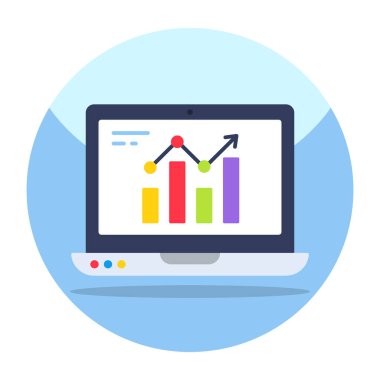 Colored design icon of online statistics 