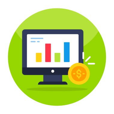 Finansal analizlerin düz tasarım simgesi 