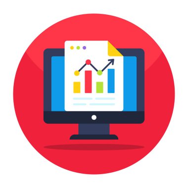 Colored design icon of online statistics 