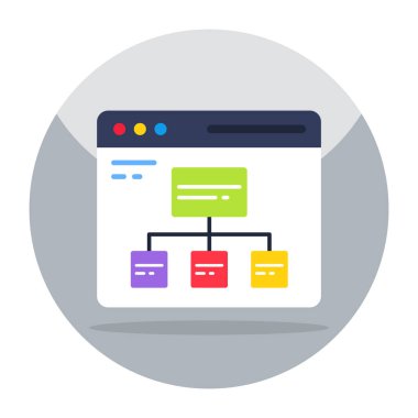 Web hiyerarşisinin eşsiz tasarım simgesi 