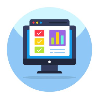 Colored design icon of web statistics 