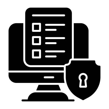 Kontrol listesi güvenliğinin düzenlenebilir tasarım simgesi 