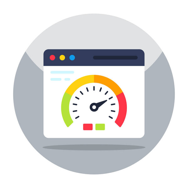 Vector design of web speed test, flat icon