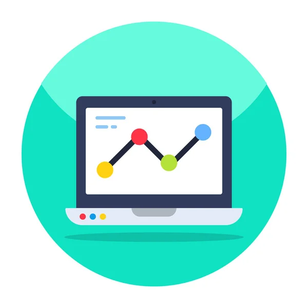 Colored Design Icon Online Statistics — Stock Vector