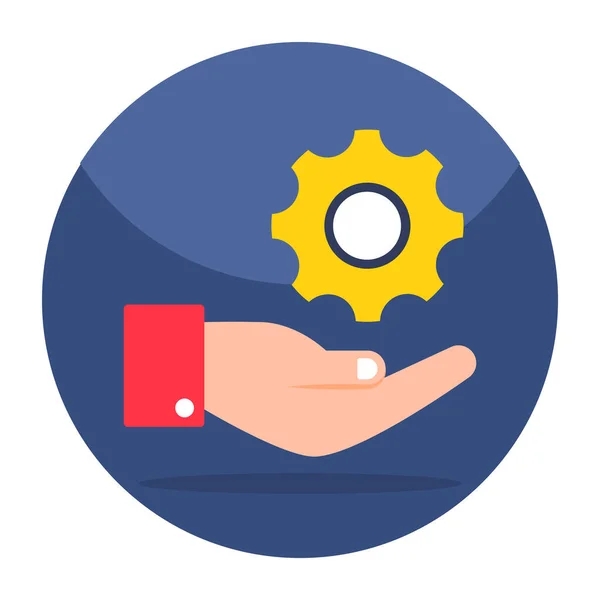 Gear Hand Icon Support — Stockvector