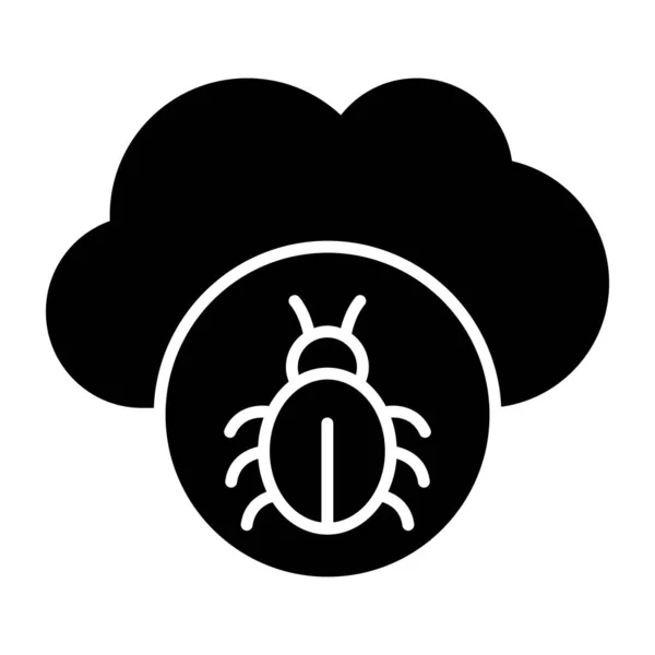 Icône Bug Cloud Dans Conception Créative — Image vectorielle